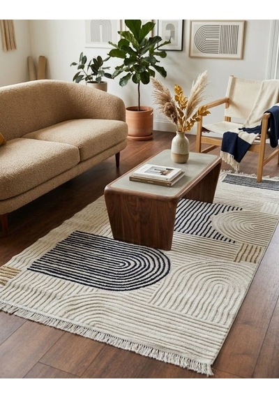 Arma Serisi Multi Gri Geometrik Desenli Modern Halı Mc 402 Çok Renkli