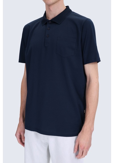 Hatemoğlu Lacivert Regular Fit 100% Pamuk Polo Yaka Merserize Tişört