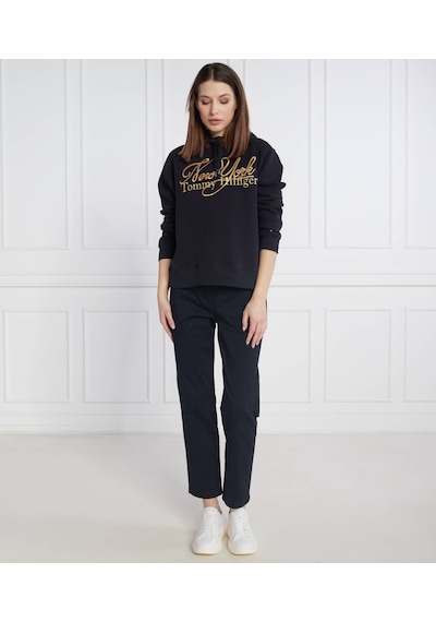 Tommy Hilfiger Newyork Bayan Kapşonlu Sweatshirt Siyah