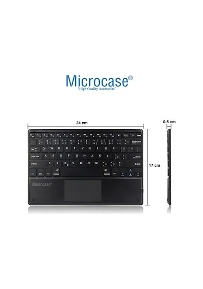 Samsung Uyumlu Tab A8 X200 10.5 Bt Touchpad Klayve + Mouse + Kılıf Bkk7