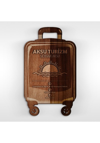 Kişiye Özel Mesleki Turizm & Seyahat Ahşap Kartvizit (Model 2-6)