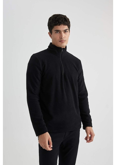 Defacto Regular Fıt Yarım Fermuarlı Sweatshirt B7846axnsbk81 Siyah-bk81