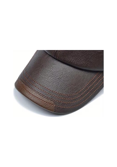 Valkyrie Deri Şapka Erkek Ayarlanabilir Premium Kalite Spor & Günlük Kullanım Baseball Cap Kahverengi Kahverengi