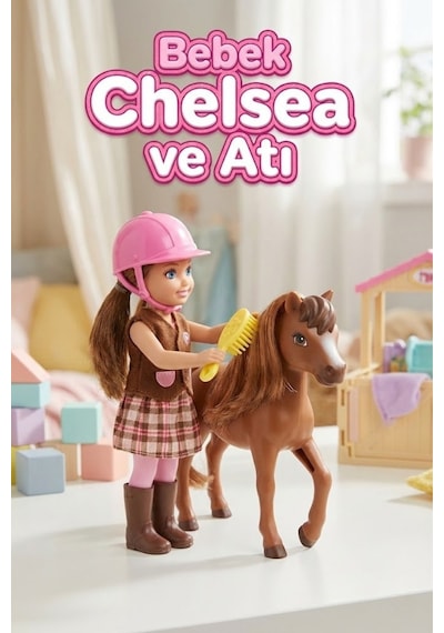Chelsea Atlı Binici Bebek Ve Sevimli Atı Oyun Seti - Taraklı, Aksesuarlı Kız Çocuk Oyuncak