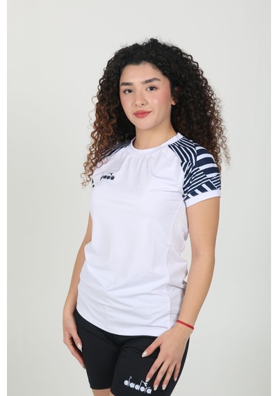 Diadora Bahia Kadın Tişört Beyaz Lacivert