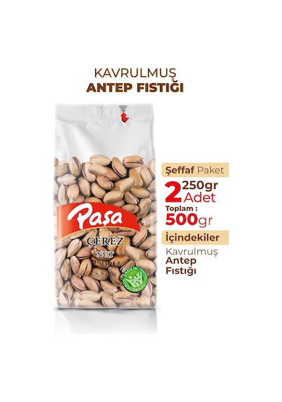 Paşa Kuruyemiş Kavrulmuş Antep Fıstığı 2 x 250 G