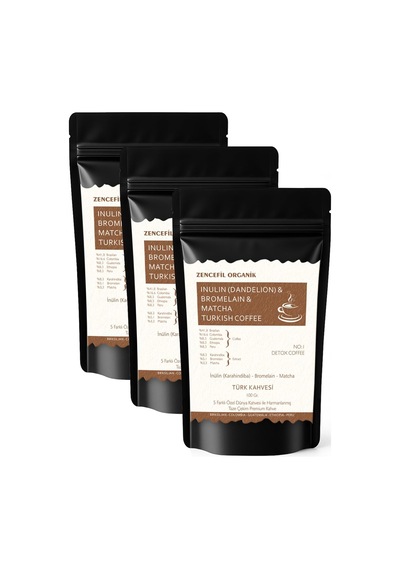 İnülin Bromelain Matcha Coffee 3 Paket Türk Kahvesi 100 Gr. X 3 Adet Karahindiba Form Kahvesi Diğer