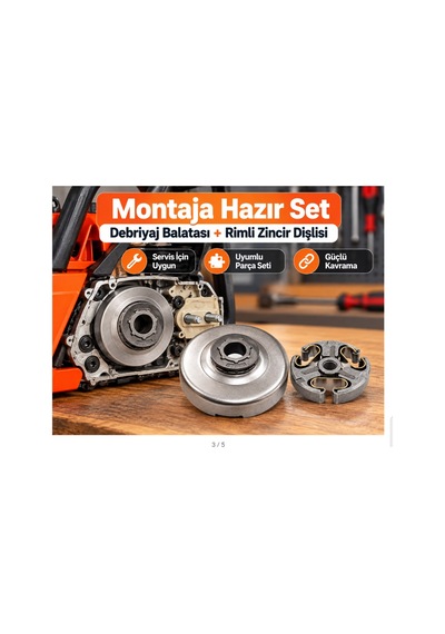 Algaride Husqvarna 365 372 385 Jonsered 2165 2166 2065 Uyumlu Debriyaj Balatası 3/8-7 Rimli Zincir Dişlisi Seti