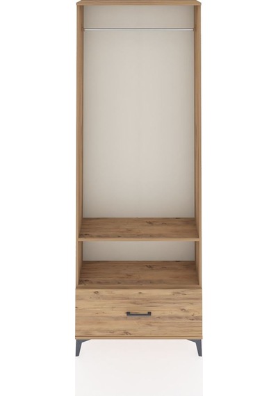 Arges Dolap 2 Raflı Tek Çekmeceli Tek Askılı 88x30x243 Çam-çam Çam