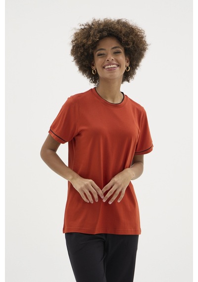 Kocabey Kkt-26156k Kadın O Yaka Pijama Takımı Kiremit