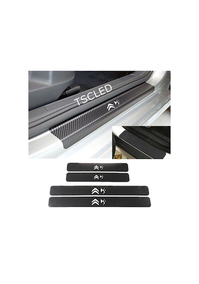 Citroen Ds4 Karbon Kapı Eşiği Koruma Sticker Yapıştırma (4 Adet)