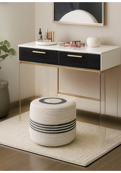 Natureline Jüt Puf Salon Pufu Antre Puf Makyaj Masası Ve Yatak Odası Banyo Puf Teras Veranda Ve Balkon Uyumlu Hasır Diğer