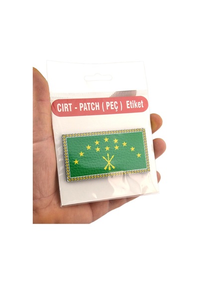 Adige Çerkes Bayrak - Cırt - Patch - Peç - Arma - 8,5x4,5 Cm Yeşil