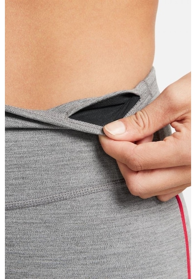 Nike One Dri Fit Training Printed Grey Leggings Toparlayıcı 2 İç Cepli Gri Tayt