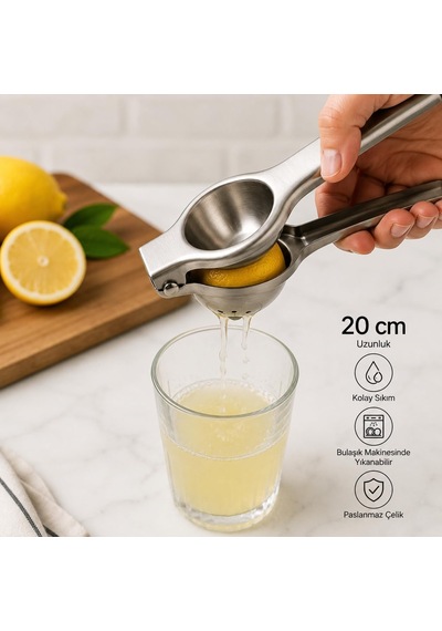 Metal Limon Sıkacağı Manuel Narenciye Sıkacağı, Pratik El Tipi Limon Presi, 20 Cm