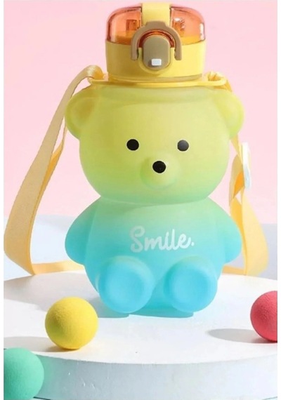 Smile Ayıcık Model Öğrenci Su Matarası Öğrenci Su Şişesi Suluk 500 Ml Bpa Içermez Matara Suluk Çok R Diğer