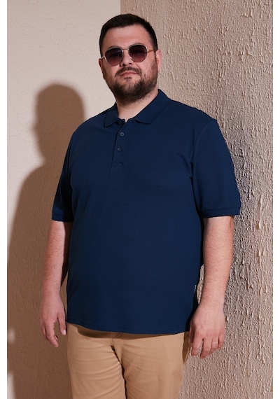 Buratti Pamuklu Regular Fit Büyük Beden Erkek Polo Yaka T Shirt 5902127B Indigo