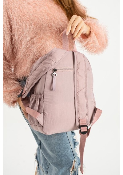 Baginn Kadın Sırt Çantası Ultra Hafif Poliamid Kumaş Su Geçirmez Çok Cepli Günlük Sırt Çantası 35 25 Cm Pembe