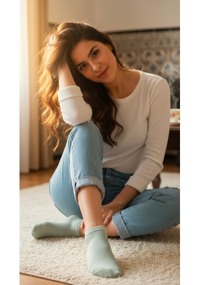 Bravie Kadın Bambu Patik Çorap 785 Yeşil 6'lı Paket Yeşil