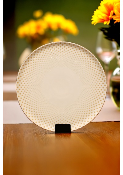 6'lı Valencia Servis Tabağı Pizza 32cm Dijital Punto Rinart Krem