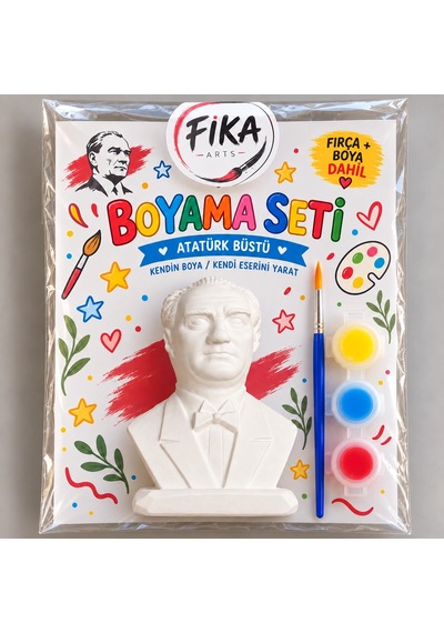 Atatürk Büstü Masaüstü Taş Tozu Boyama Seti