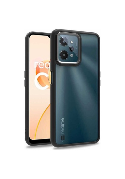 Realme C31 Kılıf Zore Flora Kapak Siyah