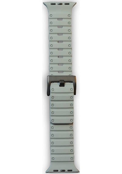 Apple Watch 42mm Uyumlu Magnus Mıknatıslı Silikon Kordon - Gri
