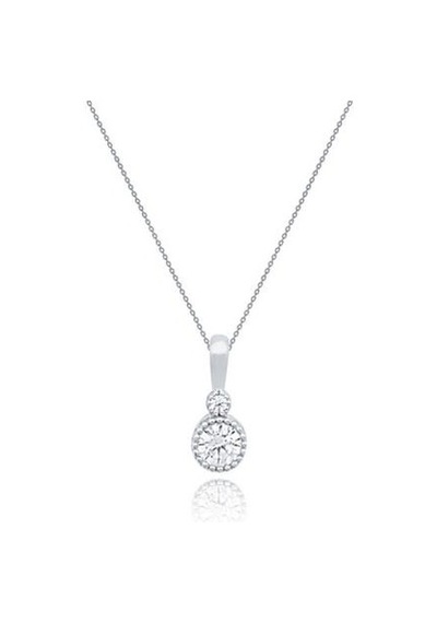 Tektaş - Beyaz Altın 14 Ayar Tektaş Kolye N11.45618