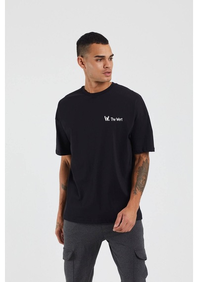 Thewert Unisex The Hıstorıa Baskılı Siyah Oversize Tshirt