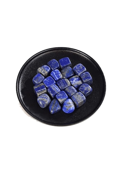 Tamburlanmış Küp Doğal Lapis Lazuli Taşı Kütle Parça