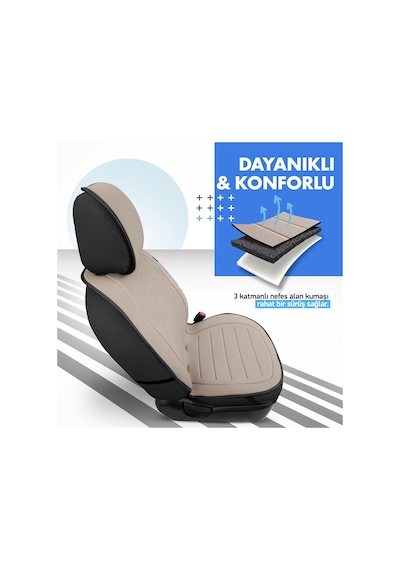 Active Line Series Koruyucu Oto Koltuk Minderi Bej