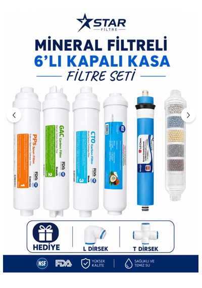 Sucool Star Filtre Nsf Onaylı Kapalı Kasa Quick 6'lı Mineralli Filtre Seti 1