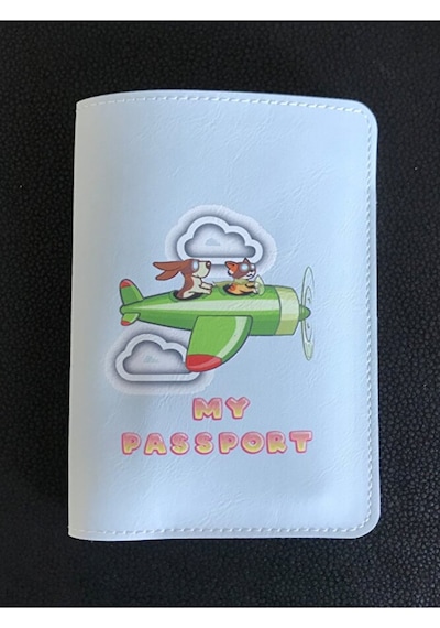 Vip Gift Pet Pasaport Kılıfı Ev Hayvanı Kedi Köpek Nil Yeşili Vegan Deri P Mavi