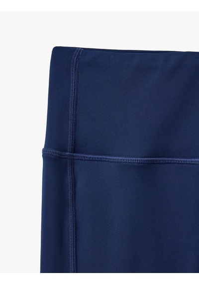 Koton Yüksek Bel Dikiş Detaylı Slim Fit Spor Tayt Lacivert 5sak40017nk Lacivert