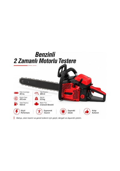 Algaride Wedo Wgh6300 Benzinli Motorlu Testere 20cm Kılavuz Güçlü Ve Dayanıklı Ağaç Kesim Motoru