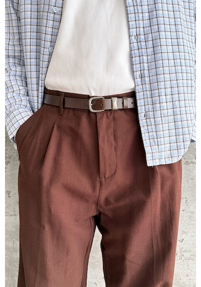 Erkek Baggy Fit Gabardin Kumaş Pantolon Kahverengi