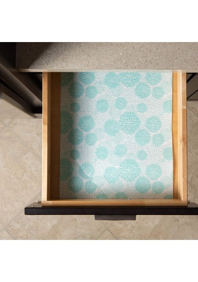 Dıı Buzdolabı &amp Raf Astar Koleksiyonu Yapışkan Olmaz, Kesilmiş, Makinede Yıkanabilir, 12x20, Aqua Dahlia, 2 Ade Diğer