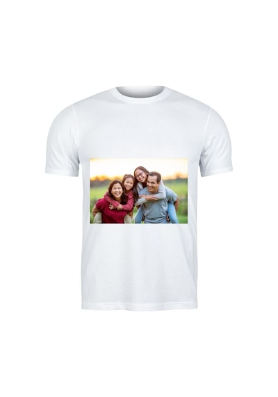 Kişiye Özel Fotoğraf Baskılı Tişört - Kendi Fotoğrafınla Beyaz Unisex Tişört Beyaz