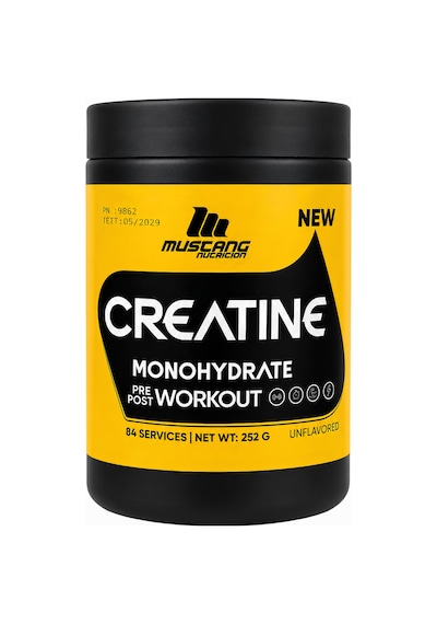 Mustang Nutrition Creatine Monohydrate Kreatin 252 Gr 84 Servis + Shaker + Protein Kahve Hediyeli Aromasız