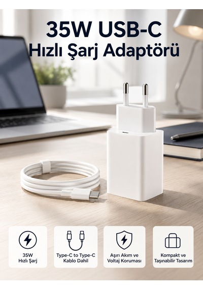 35w Hızlı Adaptörü To C Kablo Seti - 4994