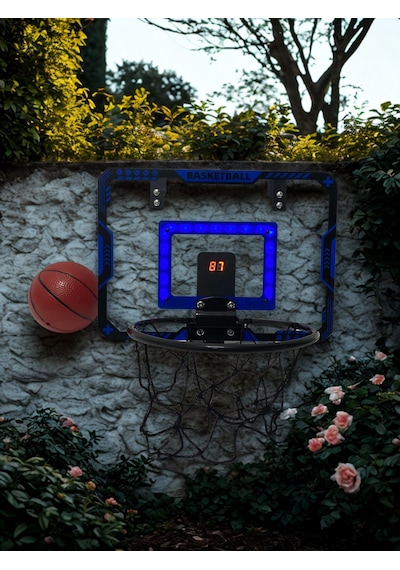 Çift Potali Skorboard Lu Basketbol Seti Basketbol Potası Matkap Gerektirmez, Iç/dış Mekan 2 Yıl Garantili