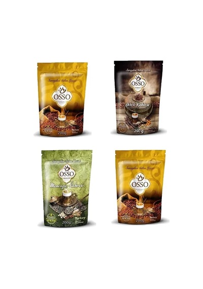 Kahve 4 Lü Set 2 Osmanlı Kahve - 1 Menengiç Kahvesi - 1 Dibek Kahvesi Geleneksel
