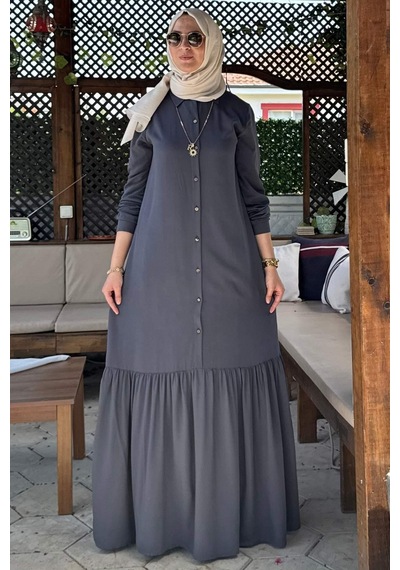 Süreyya Gömlek Elbise Antrasit