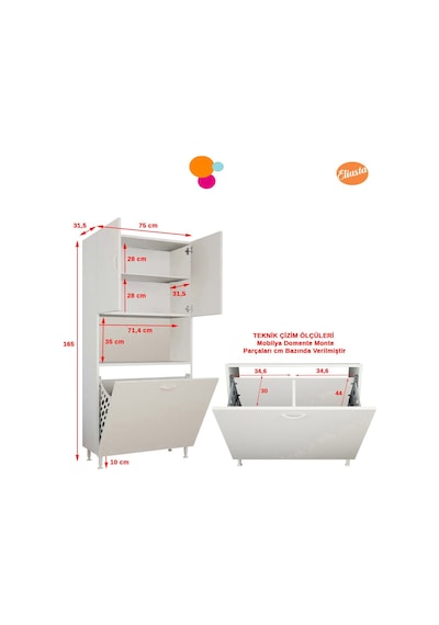 Çok Amaçlı Dolap Kirli Çamaşır Dolabı Kirli Çamaşır Sepetli Banyo Dolabı Mutfak Dolabı Beyaz Çok Amaçlı Dolap Kirli Çamaşır Dolabı Kirli Çamaşır Sepetli Banyo Dolabı Mutfak Dolabı Beyaz