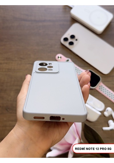 Redmi Note 12 Pro 5g Uyumlu Kamera Korumalı Darbeye Dayanıklı Renk Atmayan Keep Silikon Kılıf Gri