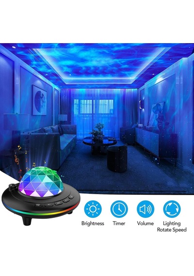 Galaxy Bluetooth Hoparlör Gece Lambası-müzik Senkron Led Yıldız Projektör-uzaktan Kumandalı Çok Renkli