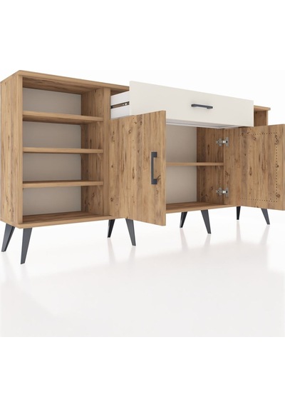 Arges Konsol 7 Raflı Tek Çekmeceli 2 Kapaklı 176x30x83 Çam-çam/aytaşı Çam/aytaşı Arges Konsol 7 Raflı Tek Çekmeceli 2 Kapaklı 176x30x83 Çam-çam/aytaşı Çam/aytaşı