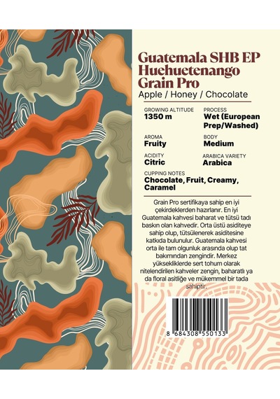 Guatemala Shb Ep Huehuetenango Grain Pro Yöresel Filtre Kahve 250 Gr. Çekirdek Kahve
