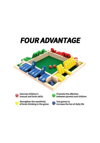 Shut The Box Aile Oyunu 8 Küp - Eğitici Matematik