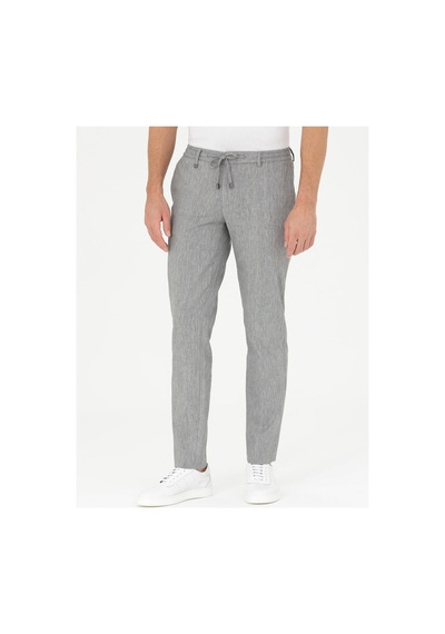 Pierre Cardin Gri Ex. Slim Fit Keten Karışımlı Kumaş Pantolon 50284934-vr024 Gri - Vr024